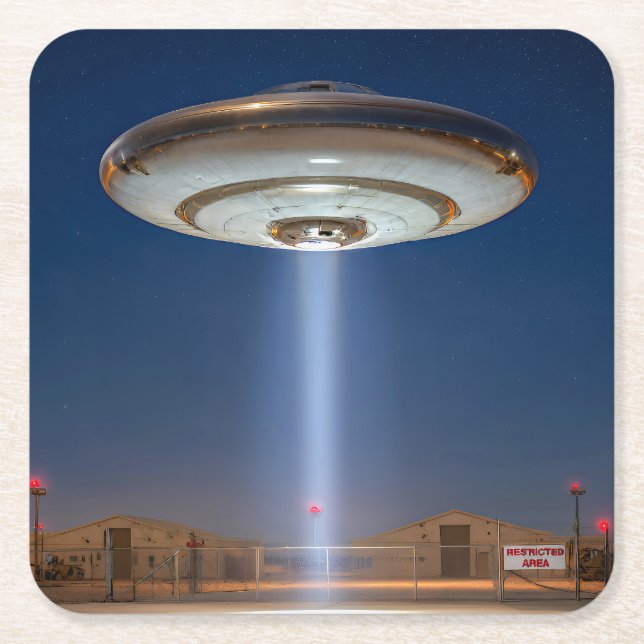 Treffen des dritten Typs: Zone 51. Rechteckiger Pappuntersetzer (Vorderseite)
