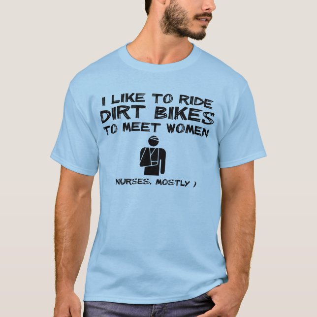 Treffen-Frauen-Schmutz-Fahrradmotocross-lustiger T-Shirt (Vorderseite)