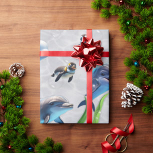 Treffen in den Dolphinarium-Umlaufbahnen Geschenkpapier