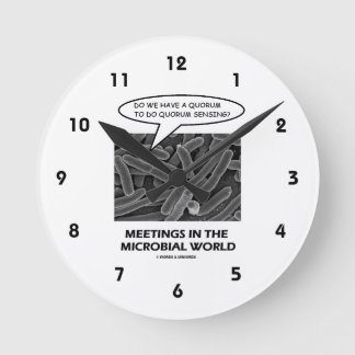 Treffen in der Mikrobenwelt (Quorum Sensing) Runde Wanduhr