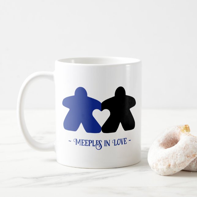 Treffen in Liebe, Blau und Schwarz Tasse (Mit Donut)
