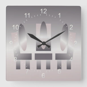 Treffen in Quarztönen Quadratische Wanduhr