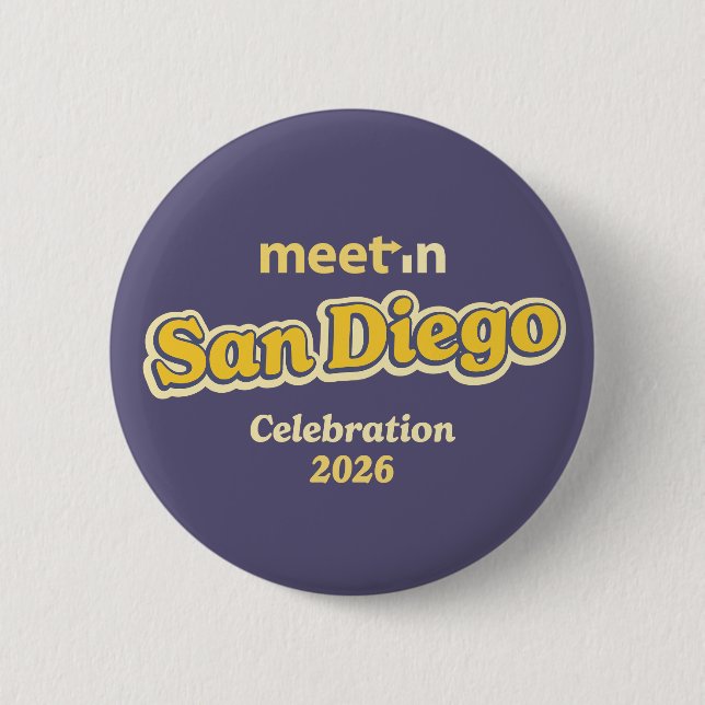 Treffen-in-San-Diego-Button - dunkler Hintergrund Button (Vorderseite)