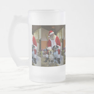Treffen mit dem Weihnachtsmann Mattglas Bierglas