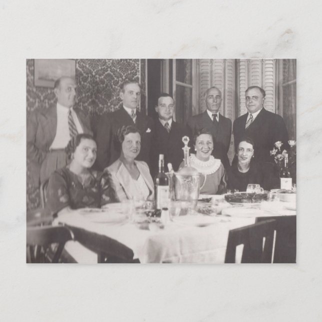 Treffen mit Freunden zum Abendessen - Paris, 1930e Postkarte (Vorderseite)