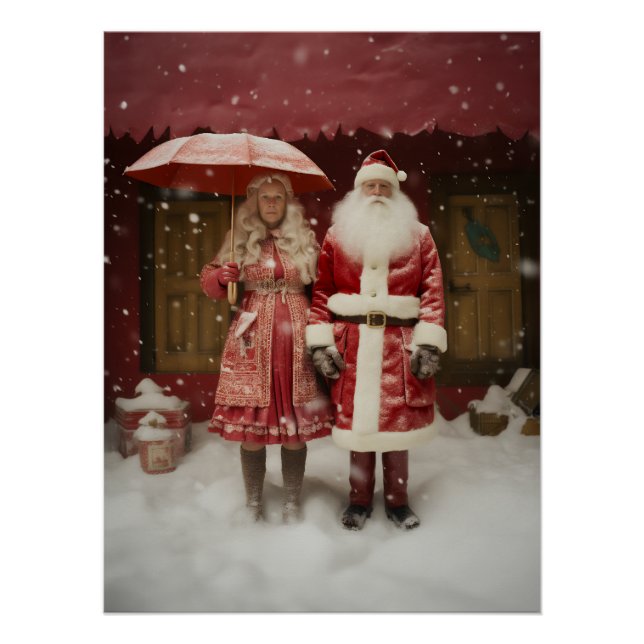 Treffen mit Herrn und Frau Santa Claus Poster (Vorderseite)