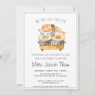 Treffen Sie das Baby Sushi Baby Dusche Party Ein