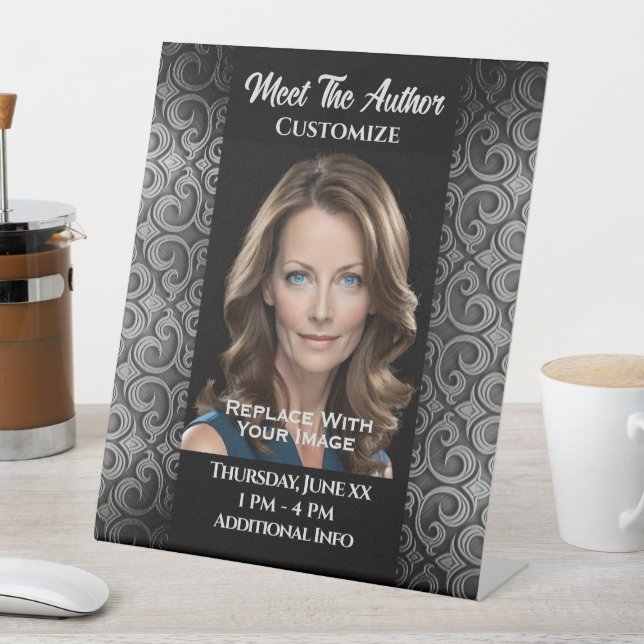 Treffen Sie den Autor Textured Border Sockelschild (In Situ)