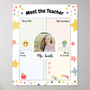 Treffen Sie den Lehrer zurück zum Flyer der Schule Poster