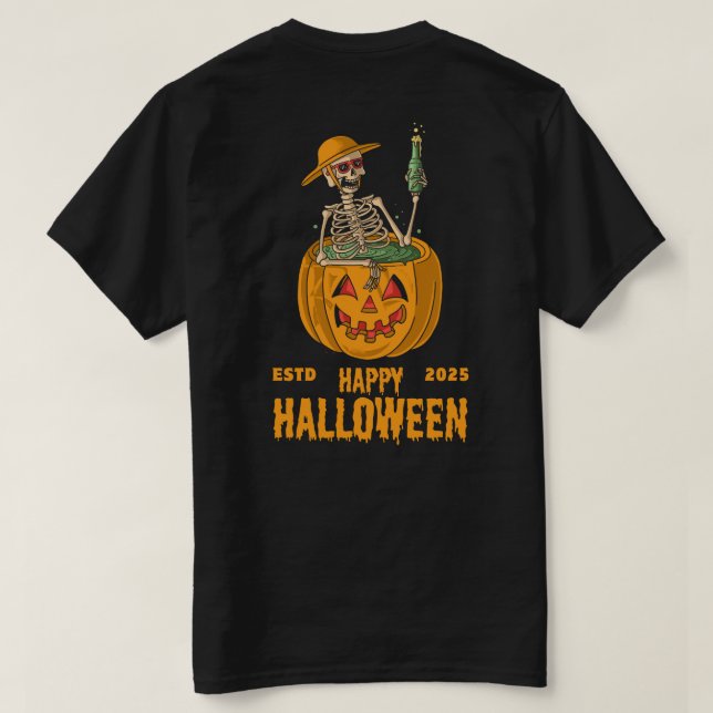 Treffen Sie die Halloween-Monster im Dunkeln T-Shirt (Design Rückseite)