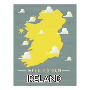 Treffen Sie die Sonne Irland Vintage-Reiseposter Fotodruck