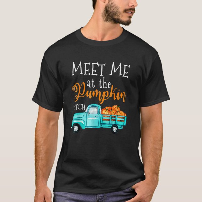 Treffen Sie mich am Kürbispflaster Halloween T-Shirt (Vorderseite)