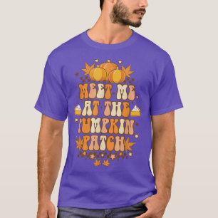 Treffen Sie mich am Kürbispflaster Vintag Retro Gr T-Shirt