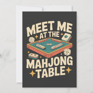 Treffen Sie mich am Mahjong-Tisch Retro Vintage Dankeskarte