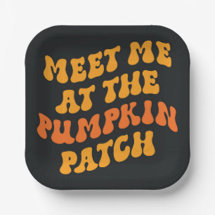 Treffen Sie mich am Pumpkin Patch Pappteller