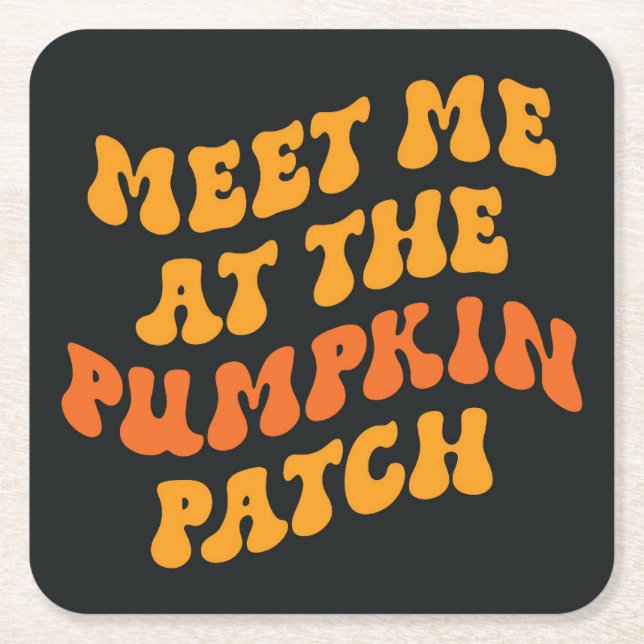 Treffen Sie mich am Pumpkin Patch Rechteckiger Pappuntersetzer (Vorderseite)