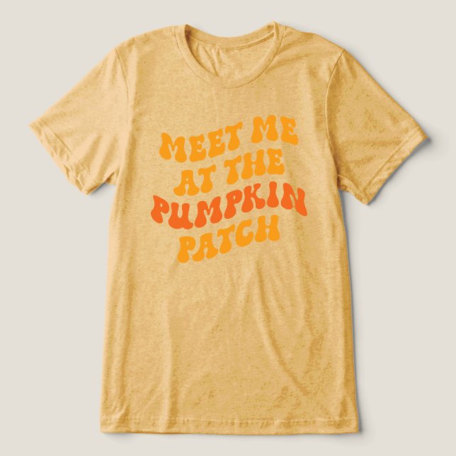 Treffen Sie mich am Pumpkin Patch Tri-Blend Shirt (Design Vorderseite)