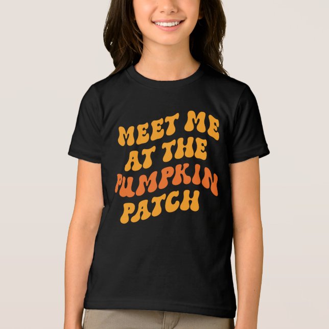 Treffen Sie mich am Pumpkin Patch Tri-Blend Shirt (Vorderseite)