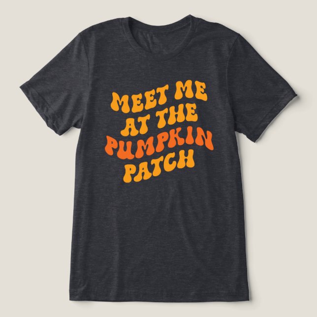 Treffen Sie mich am Pumpkin Patch Tri-Blend Shirt (Design Vorderseite)
