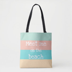 Treffen Sie mich am Strand Retro gestreift