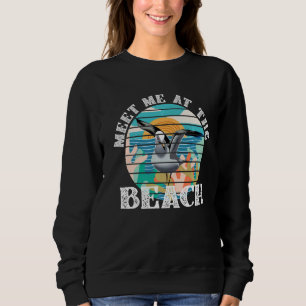 Treffen Sie mich am Strand Seagull Graphic Sweatshirt