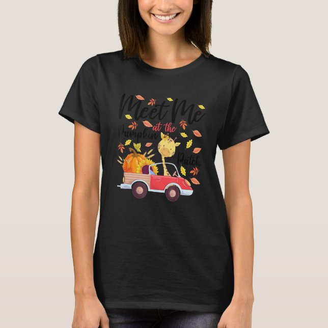Treffen Sie mich auf dem Pumpkin Patch Giraffe Pum T-Shirt (Vorderseite)