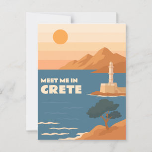 Treffen Sie mich auf Kreta: Minimalistischer Leuch Postkarte