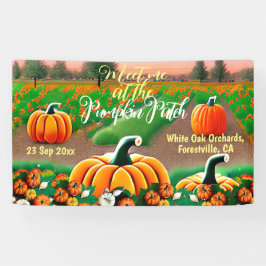 Treffen Sie mich auf Pumpkin Patch Herbstfarben Pu Banner