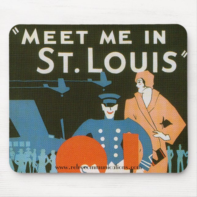 Treffen Sie mich ausführlich Vintages PlakatSt. Mousepad (Vorne)