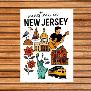 Treffen Sie mich bei New Jersey Shore Wahrzeichen Postkarte