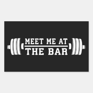 Treffen Sie mich im Bar - Barbell - Workout Rechteckiger Aufkleber