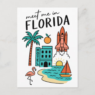Treffen Sie mich im Florida-Strandurlaub Miami Fla Postkarte