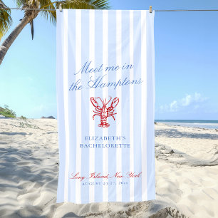 Treffen Sie mich im Hamptons Junggesellinnenabschi Strandtuch