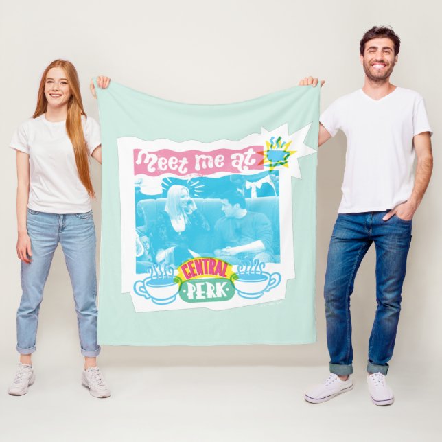 Treffen Sie mich im zentralen Perk Neon Graphic Fleecedecke (Beispiel)