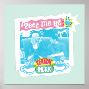 Treffen Sie mich im zentralen Perk Neon Graphic Poster