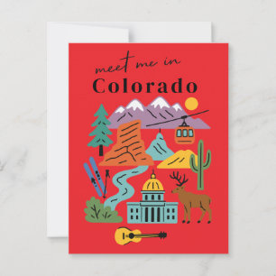 Treffen Sie mich in Colorado Wandern Natur Retro Postkarte