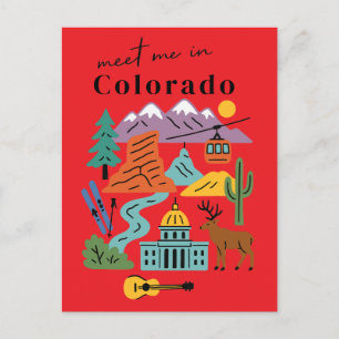 Treffen Sie mich in Colorado Wandern Natur Retro Postkarte