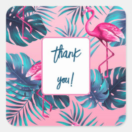 Treffen Sie mich in den Tropen Geburtstagsmädchen Quadratischer Aufkleber