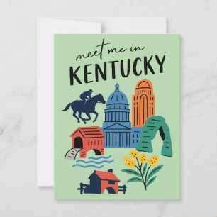 Treffen Sie mich in Kentucky Retro Bluegrass Staat Postkarte