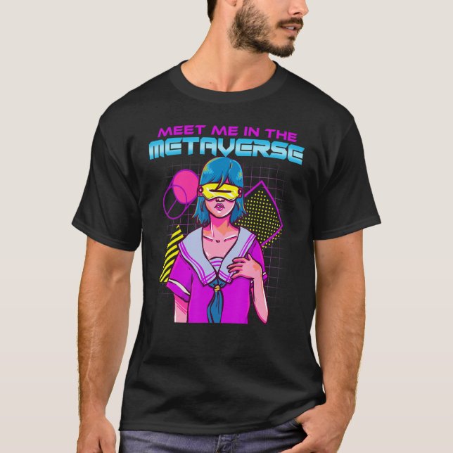 Treffen Sie mich in Metaverse Virtual Reality Web  T-Shirt (Vorderseite)