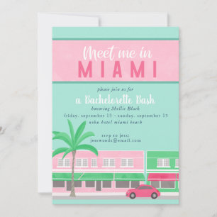 Treffen Sie mich in Miami Bachelorette Einladung