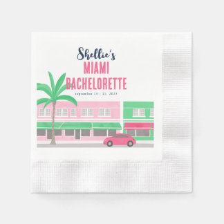 Treffen Sie mich in Miami Bachelorette Serviette