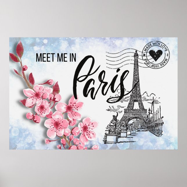 Treffen Sie mich in Paris 36"x24" Poster (Vorne)