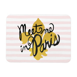 Treffen Sie mich in Paris Black and Gold Magnet