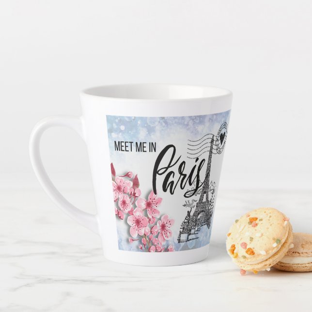 Treffen Sie mich in Paris Latte Tasse (Beispiel)