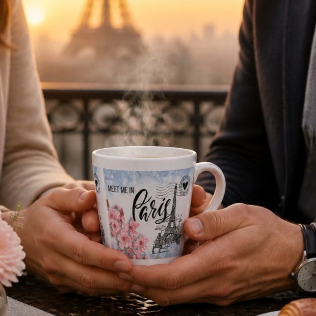 Treffen Sie mich in Paris Latte Tasse (Von Creator hochgeladen)