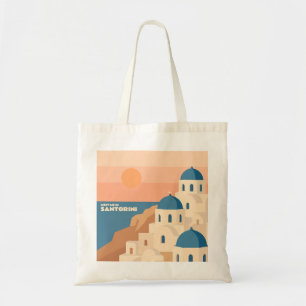 Treffen Sie mich in Santorini: Minimalistische gri Tragetasche