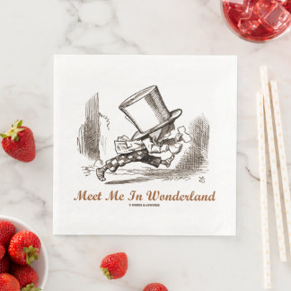 Treffen Sie mich in Wonderland Mad Hatter Running Serviette