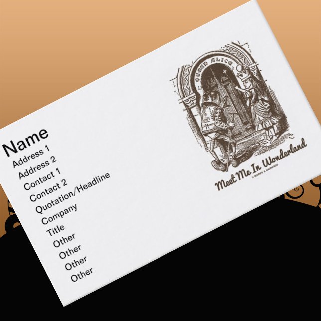 Treffen Sie mich in Wunderland Königin Alice Frog  Visitenkarte (Introduce yourself with Wonderland attitude with this "Meet Me In Wonderland" business card )
