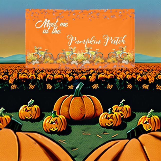 Treffen Sie mich Pumpkin Patch Colour Bicycle Baue Banner (Meet me at Pumpkin Patch)